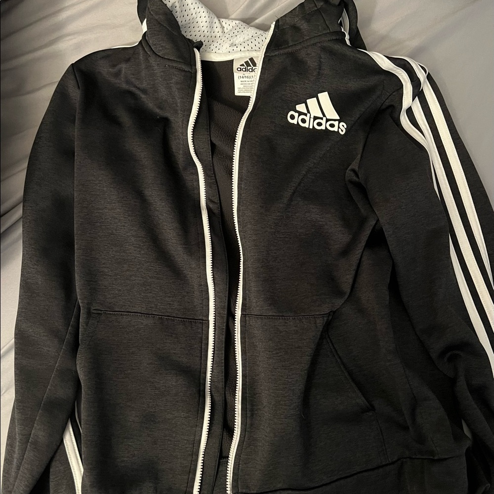 Adidas Black Zip Up Hoodie